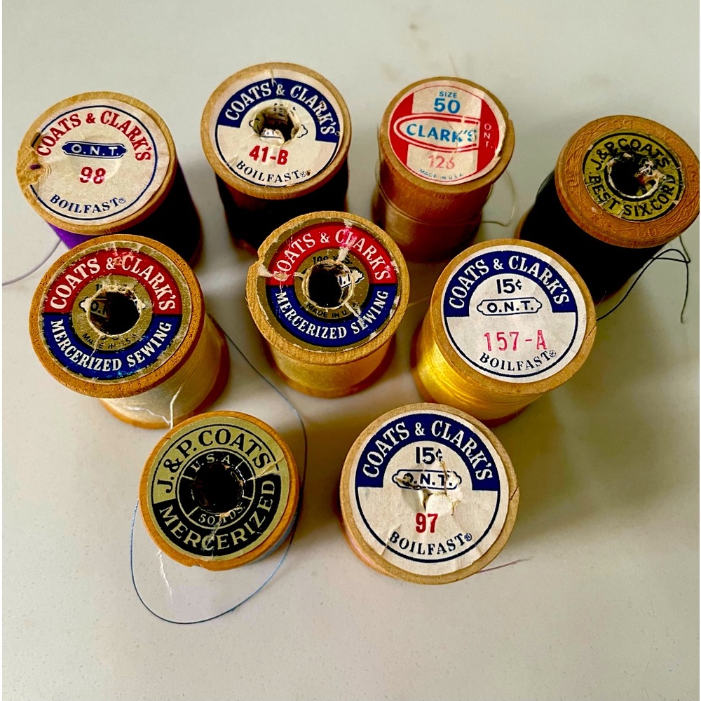 Coats and Clarks Vintage Wooden Spools of Thread